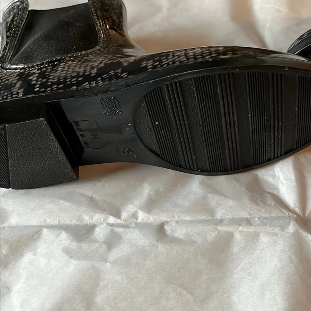 INC International‎ Concepts Black Snake Print Rain Boots